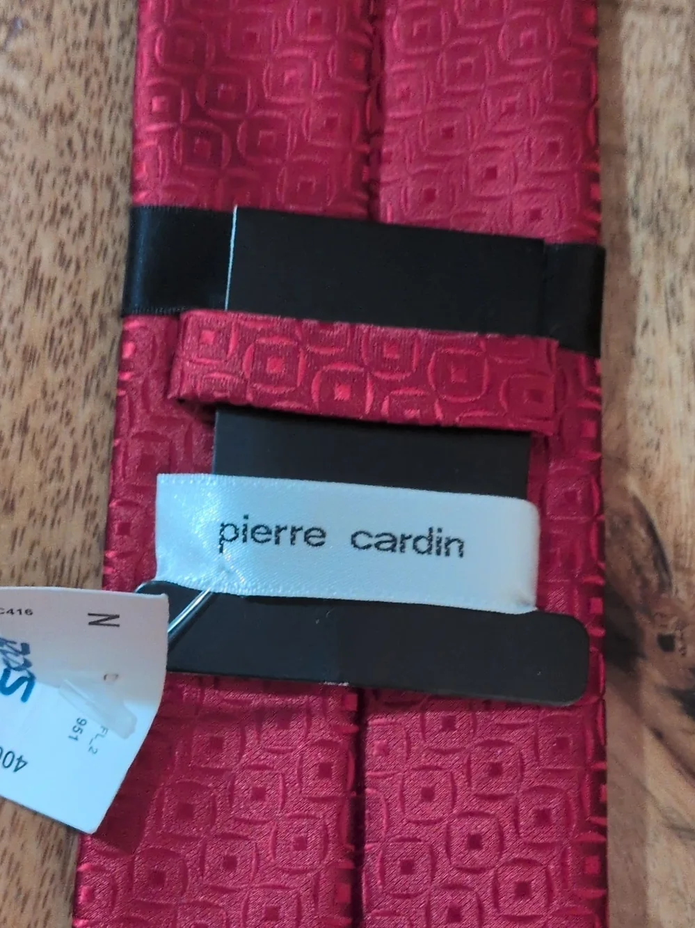 Pierre Cardin Red Geometric Silk Tie